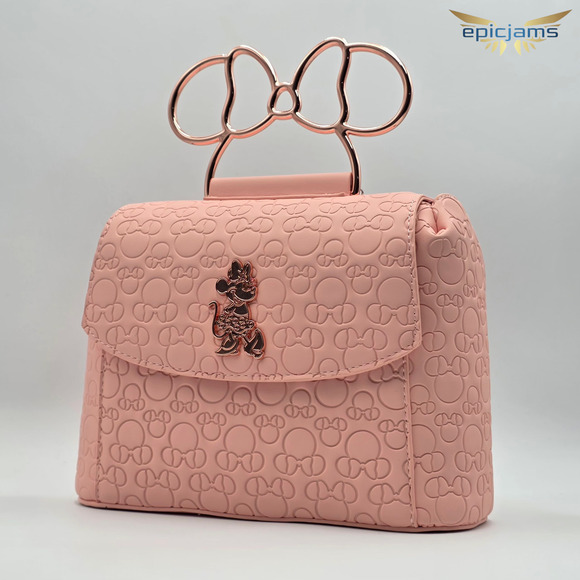 Loungefly Disney Minnie Mouse Embossed Blush Pink  Crossbody Bag Purse New - Picture 3 of 8